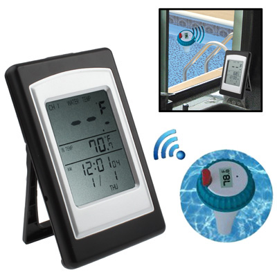 Professional Wireless Indoor and Outdoor Pool Thermometer With Calendar Alarm - Click Image to Close